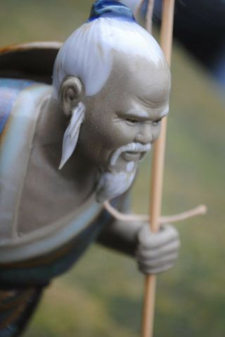 Chinese Shiwan Art Pottery Mud Man Fisherman Figure Sculpture