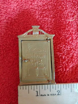 Antique Doll House Furniture 1826 Medicine Cabinet Wall Mount Metal