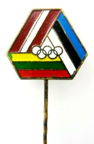 Baltic Republics Latvia,  Lithuania,  Estonia Noc Old Olympic Pin Rare