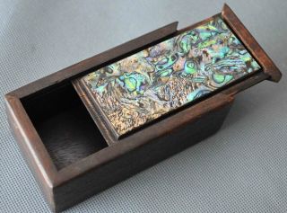 Collectable Handwork Boxwood Inlay Conch Handwork Carve Auspicious Jewelry Box