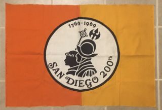 Rare 1969 San Diego California Bicentennial Flag 1769 - 1969 Hottie - Van Mfg.  Co.