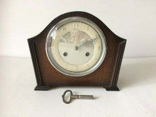 Vintage Bentima Perivale Art Deco Oak Mantel Clock