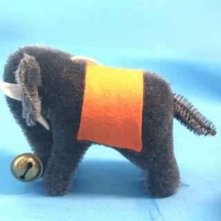 Steiff Elephant 2.  5” High - Tiny - Rare - Collector’s Gift Blue,  Orange,  Bell