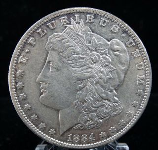1884 S Au Morgan Silver Dollar Rare Grade Almost Uncirculated