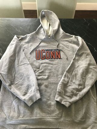 Rare Vtg Uconn Huskies Men’s Women’s Basketball Sweatshirt Team Staff Issued L