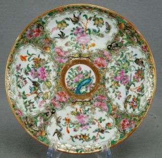 Mid 19th Century Chinese Export Porcelain Rose Medallion & Gold Dessert Plate B