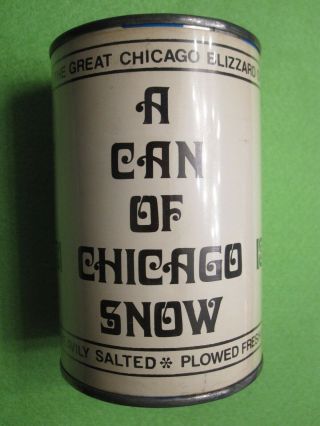 Rare Vintage Can Of Chicago Snow From The Great Chicago Blizzard Of 1979