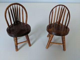 Vintage Dollhouse 1:12 Scale Miniature Wooden Chairs Shackman