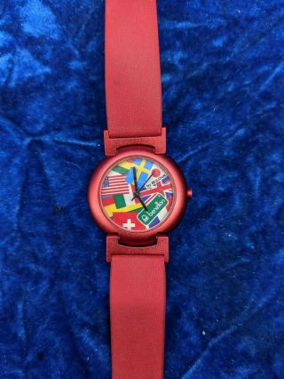 Vintage United Colors Of Benetton Bulova Time Of The World Flag Watch