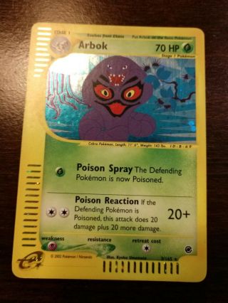 Pokemon Tcg Card Arbok 3/165 - Holo Rare Expedition Set Never Played Nm