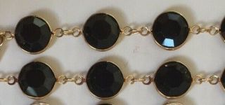 Austria Swarovski Black Crystal - Rare - Large 11mm Size 36 " Bezel Set Necklace