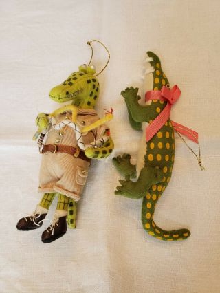 Heart Felts By Midwest Cannon Falls Safari Guide & Alligator (pair) Rare
