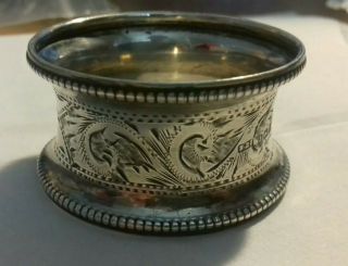 Antique Sterling Silver Engraved Napkin Ring 1920 Rolason