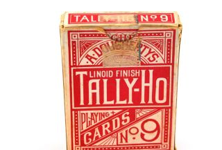 A.  DOUGHERTY ANTIQUE PLAYING CARDS DECK Tally - Ho No.  9 US Tax Stamp Missing 2