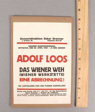Antique 1927 Wiener Werkstatte Handbill Poster ADOLF LOOS Secessionist Architect 2