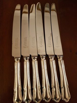Vintage Set Six Epns Handled Dubarry Pattern Table Dinner Knives - Cooper Ludlam