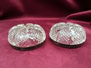 2 x Vintage Sterling Silver & Cut Glass open Salt Bowls Salts c.  1920 Pidduck 3