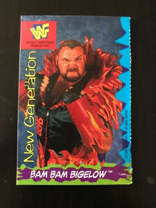 Vintage Wwf Ice Cream Bar Bam Bam Bigelow 1995 Card Wwe Wrestling Wcw Ecw Rare
