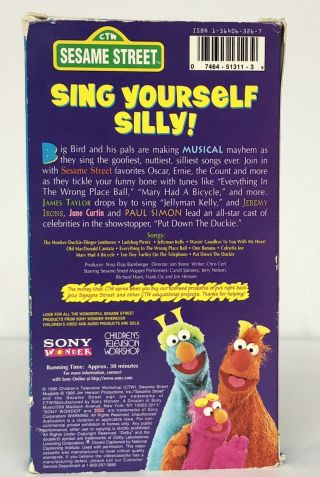 SESAME STREET Sing Yourself Silly (VHS,  1990) Very Rare SONY WONDER Edition 2