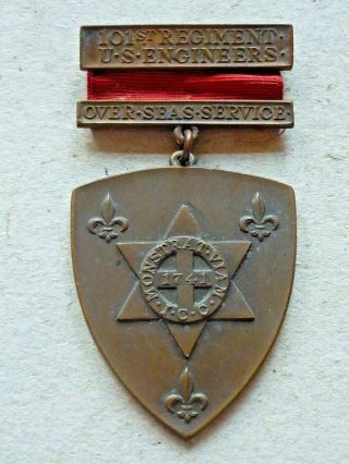 Antique American World War One Medal 101st Regiment U.  S.  Engineers 1919