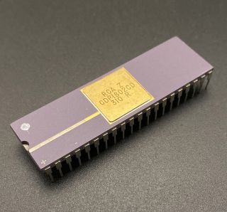 Rca Cdp1802cd Processor Dip40 2.  5 Mhz 8bit Cpu Microprocessor Gold Rare