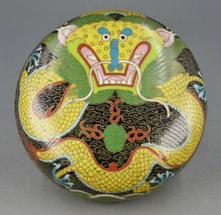 Fine Old Chinese Cloisonne Enamel Imperial Dragon Lidded Box