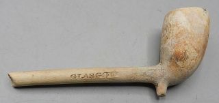 Antique 19th Century Clay Pipe GLASGOW A.  COGHILL 3