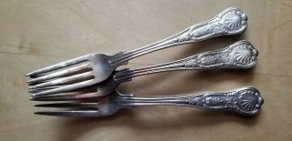 3 Antique Collectible Fork 7 " International Silver Plate - U.  S.  N