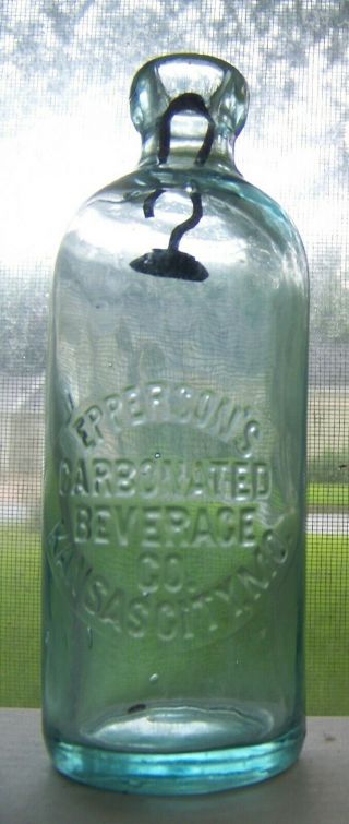 Epperson Kansas City Missouri Emboss Hutchinson Soda Bottle Hutch Mo 0122 Rare