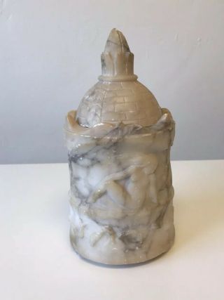 Vintage Alabaster Jar Three Graces Nudes Mid Century Hollywood Regency