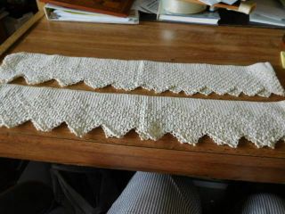 92 " Beautifully Crocheted Vintage Ivory Color 4 " Wide Lace