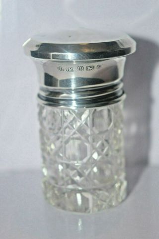 Silver Topped Scent Perfume Bottle Hallmark Birmingham 1921 Herbert S Murdoch