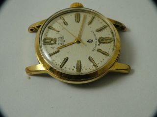 rare east german GUB GLASHUTTE cal 60.  3 wristwatch 3