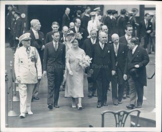 1939 Photo Royalty King George Queen Elizabeth Ny Lehman 8x10 Rare Antique