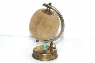 Antique World Globe Pin Cushion Brass Rotating Tape Measure
