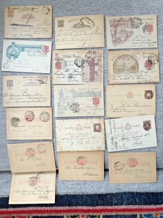 60 Rare Group Of 16 São Tomé & Portugal Early Postcard Postal / Card Covers