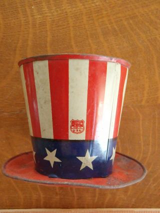 Antique J Chein And Co Tin Uncle Sam Bank Top Hat