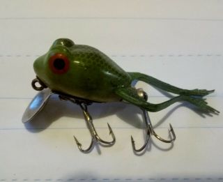 Vintage Jensen Frog Wiggler Fishing Lure Great Colors Rubber Legs Perfect.