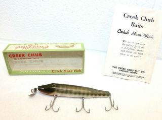 Vintage Creek Chub Pikie Minnow Fishing Lure,  Box/paper,  Green,