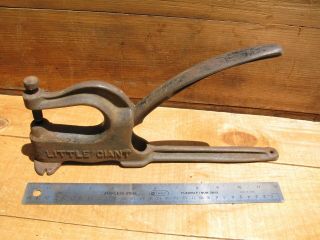 Antique Little Giant Tool Rivet Press Punch Cast Iron Bench Top Leather Work