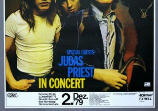 AC/DC,  JUDAS PRIEST rare vintage 1979 HIGHWAY TO HELL concert poster 3