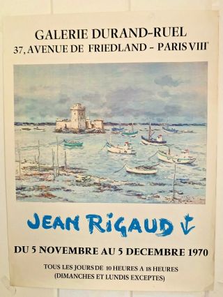 Jean Rigaud Rare Vintage Poster 1970 Exhibition Durand - Ruel Gallery Paris