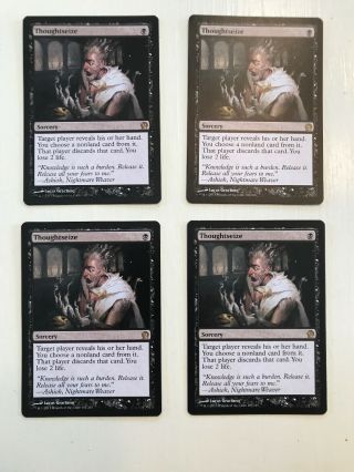 4x Mtg Thoughtseize - Theros (ths) - Rare Nm/lp - Sorcery - Fast,