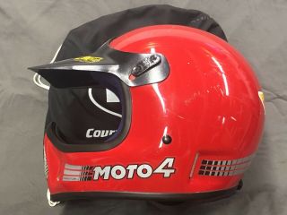 Vintage Bell Moto 4 Force Flow Red Helmet Size 7 3/8 Or 7 1/4