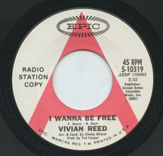 Rare Soul 45 - Vivian Reed - I Wanna Be - Epic Records - Promo - M -