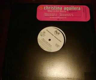 Christina Aguilera - What A Girl Wants 12 " Promo Only Vinyl Lp Remixes Rare Oop