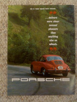1963 Porsche 356 - B T6 Dealer Ken Purdy Sales Brochure,  Prospekt English Rare