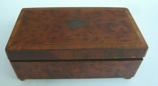 Lovely Vintage Burr Walnut Wooden Box For Trinkets And Treasures