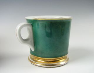 Antique Occupational type Shaving Mug with Green Wrap and Clover 3