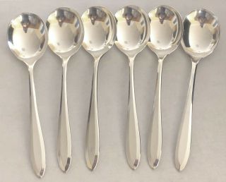 Oneida Community Plate Patrician Silverplate 7 1/4 " Gumbo Soup Spoons Set Of 6